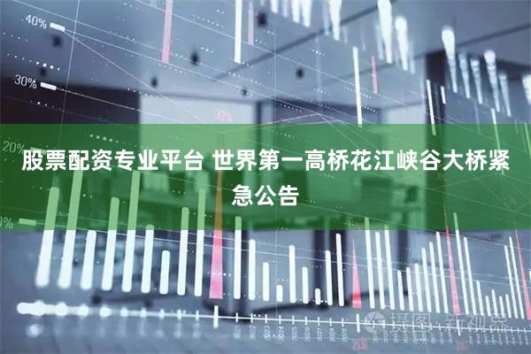 股票配资专业平台 世界第一高桥花江峡谷大桥紧急公告